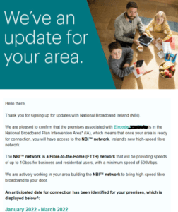 Fibre Broadband by March 2022